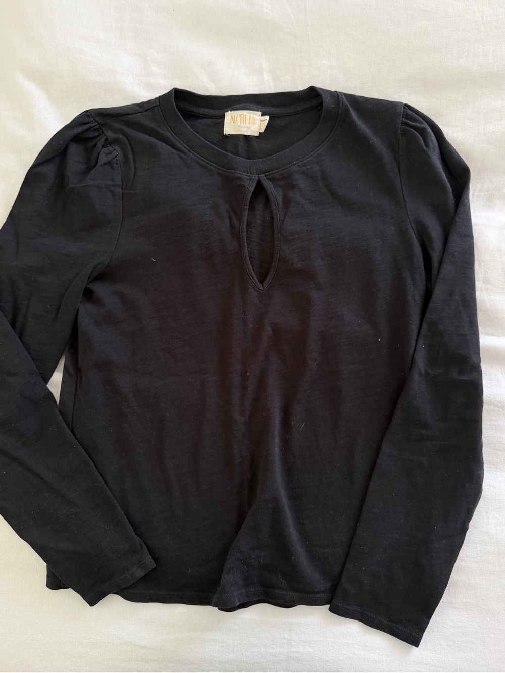 Nation LTD Dania Tee with Keyhole - Black - Size M